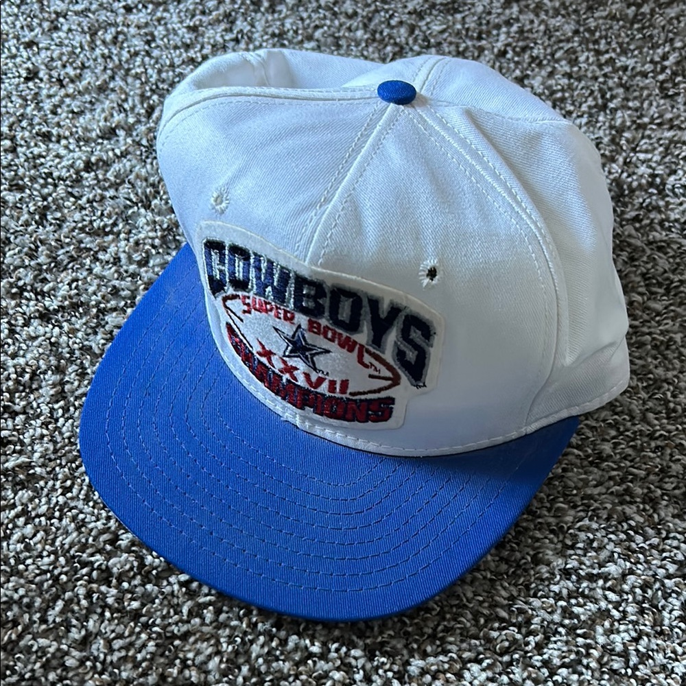 Cowboys Super Bowl Champions Cap - White and Blue